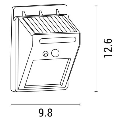 LED Solar wall light with sensor LED/0,55W/3,7V 6500K IP65