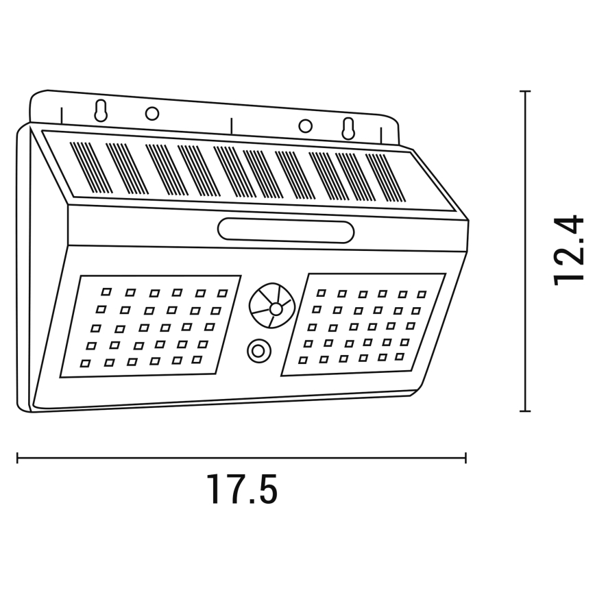 LED Solar wall light with sensor LED/1,2W/3,7V 6500K IP65
