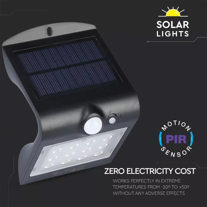 LED Solar wall light with sensor LED/1.5W/3,7V IP65 1200 mAh