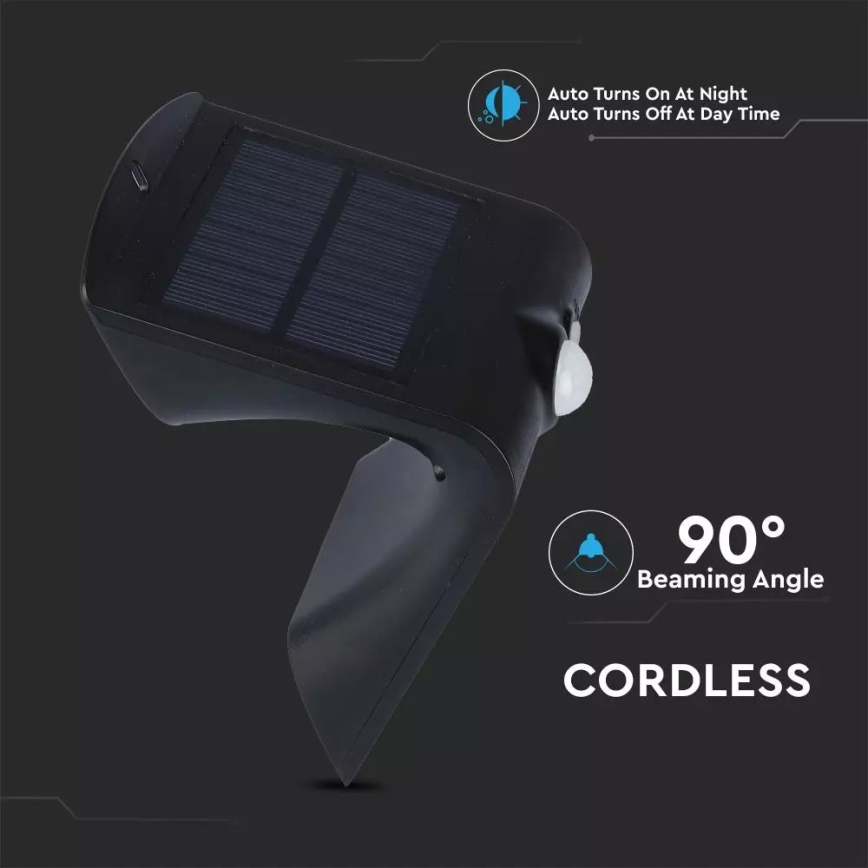 LED Solar wall light with sensor LED/1.5W/3,7V IP65 1200 mAh