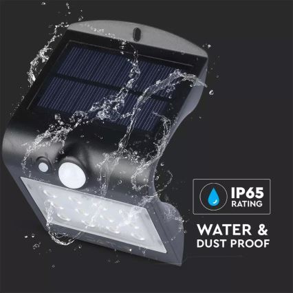 LED Solar wall light with sensor LED/1.5W/3,7V IP65 1200 mAh