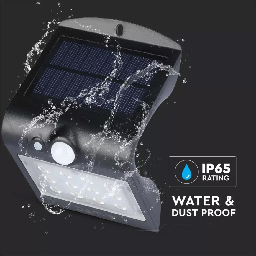 LED Solar wall light with sensor LED/1.5W/3,7V IP65 1200 mAh
