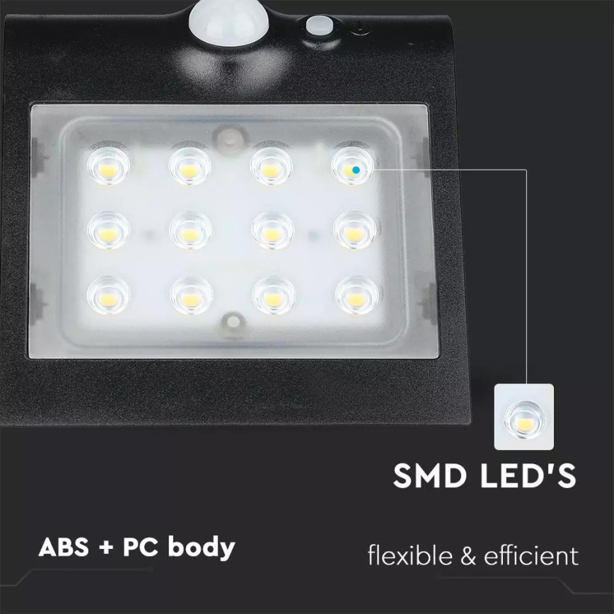LED Solar wall light with sensor LED/1.5W/3,7V IP65 1200 mAh
