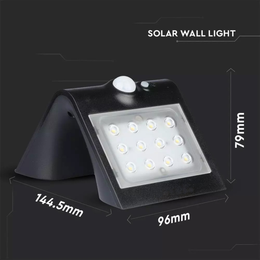 LED Solar wall light with sensor LED/1.5W/3,7V IP65 1200 mAh