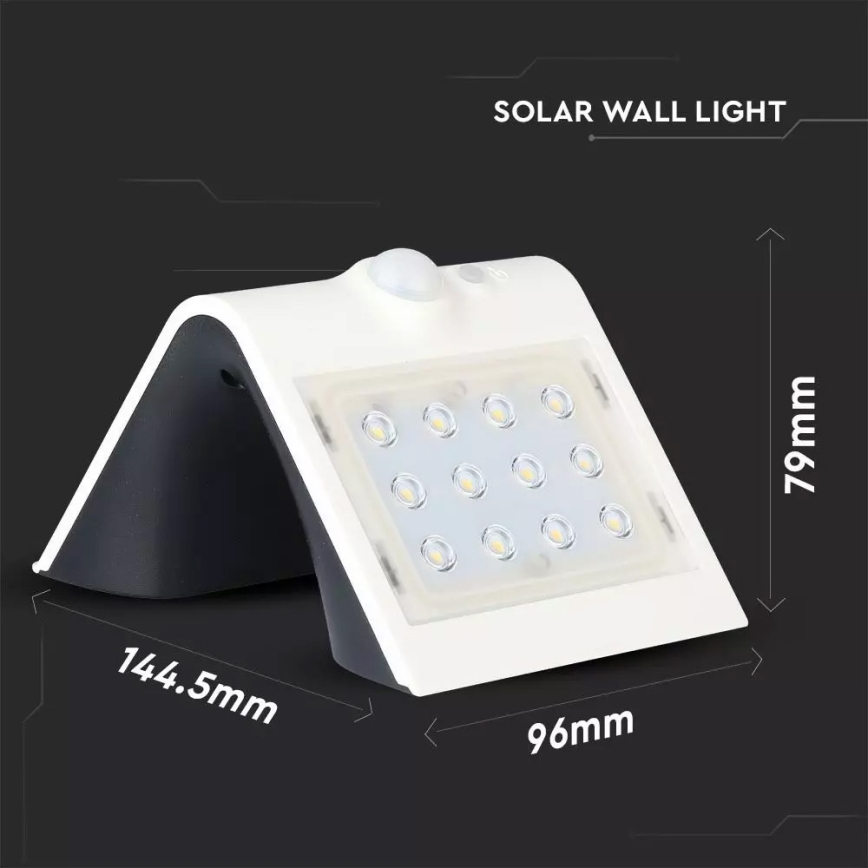 LED Solar wall light with sensor LED/1.5W/3,7V IP65