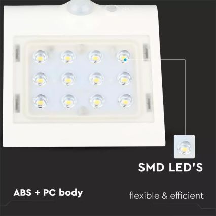 LED Solar wall light with sensor LED/1.5W/3,7V IP65