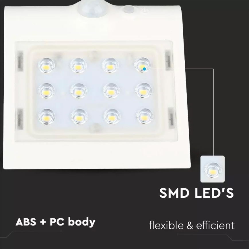 LED Solar wall light with sensor LED/1.5W/3,7V IP65