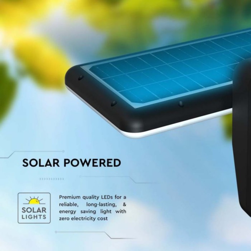 LED Solar wall light with sensor LED/15W/3,2V 4000K/6000K IP65 black