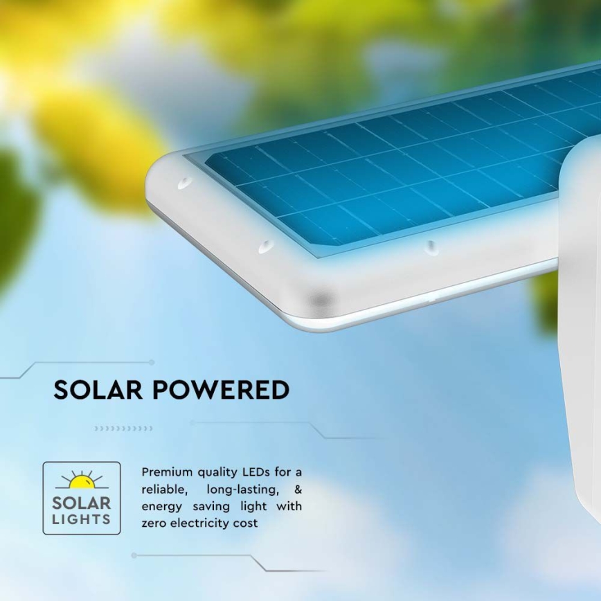 LED Solar wall light with sensor LED/15W/3,2V 4000K/6000K IP65 white