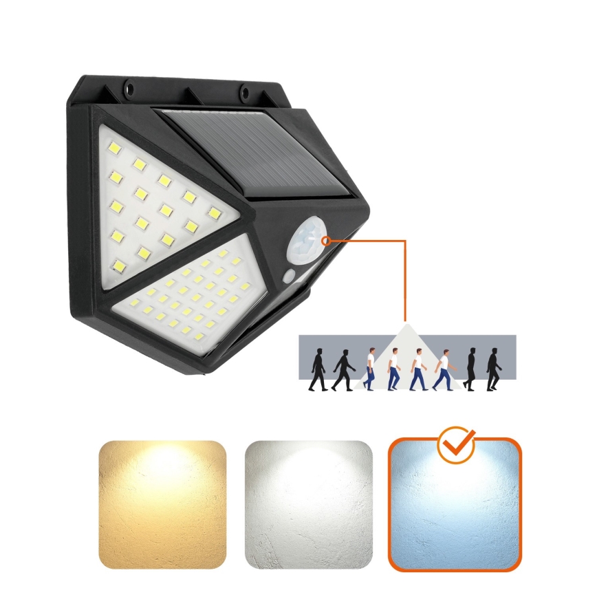 LED Solar wall light with sensor LED/1W/3,7V 6500K IP44