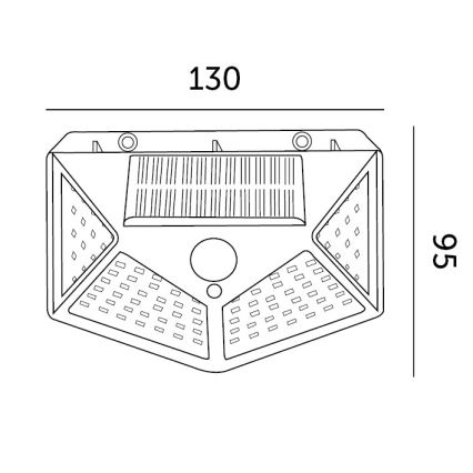 LED Solar wall light with sensor LED/1W/3,7V 6500K IP44