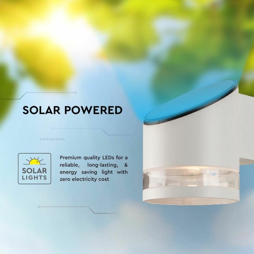 LED Solar wall light with sensor LED/1W/3,7V IP54 3000K white