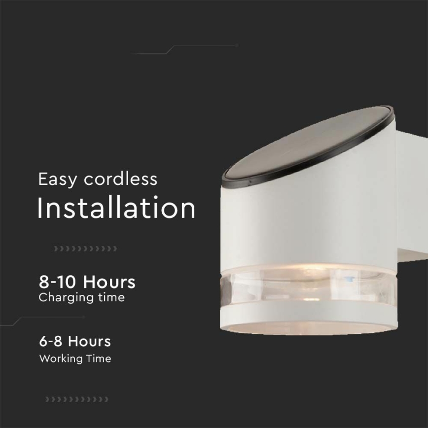 LED Solar wall light with sensor LED/1W/3,7V IP54 3000K white