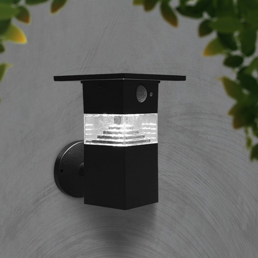 LED Solar wall light with sensor LED/2,5W/3,7V IP54 3000K