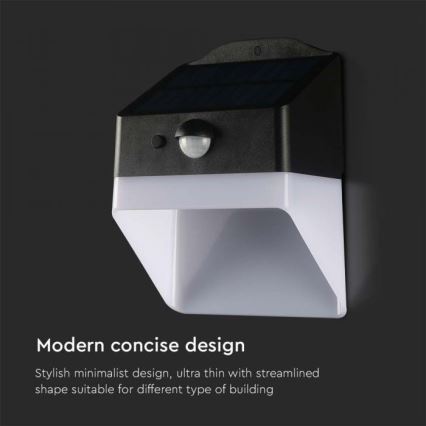 LED Solar wall light with sensor LED/2W/3,7V 4000K IP65 1200 mAh
