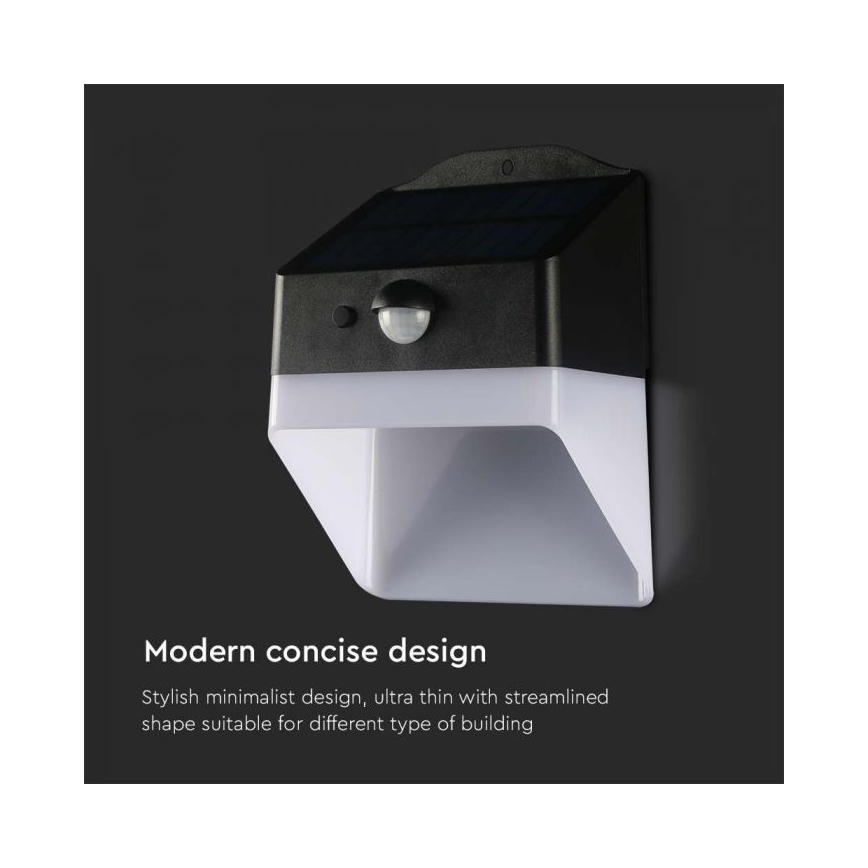 LED Solar wall light with sensor LED/2W/3,7V 4000K IP65 1200 mAh