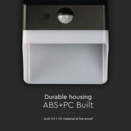 LED Solar wall light with sensor LED/2W/3,7V 4000K IP65 1200 mAh