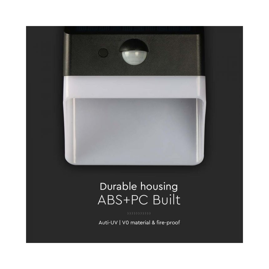 LED Solar wall light with sensor LED/2W/3,7V 4000K IP65 1200 mAh
