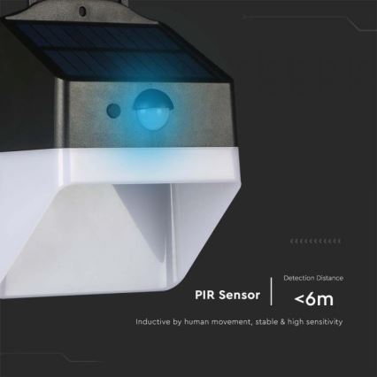 LED Solar wall light with sensor LED/2W/3,7V 4000K IP65 1200 mAh