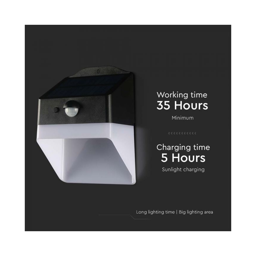 LED Solar wall light with sensor LED/2W/3,7V 4000K IP65 1200 mAh