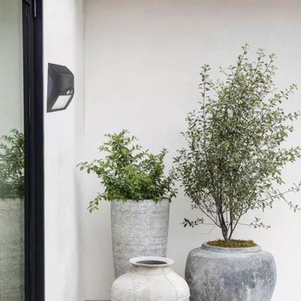 LED Solar Wall Light with Sensor LED/3W/3.7V 3000/4000K 1200 mAh IP54 Anthracite