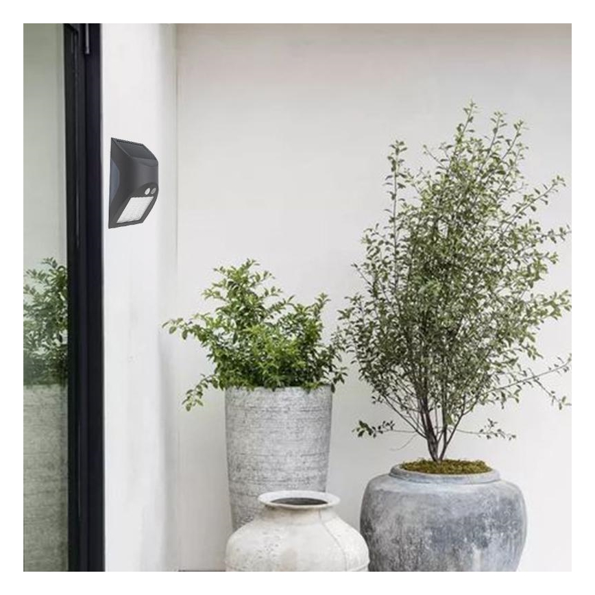 LED Solar Wall Light with Sensor LED/3W/3.7V 3000/4000K 1200 mAh IP54 Anthracite