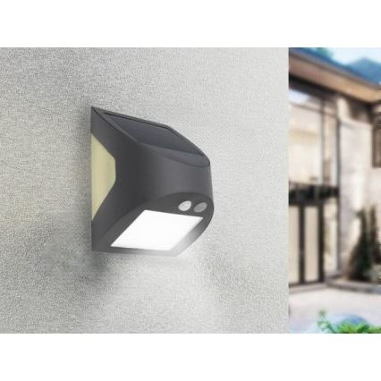 LED Solar Wall Light with Sensor LED/3W/3.7V 3000/4000K 1200 mAh IP54 Anthracite