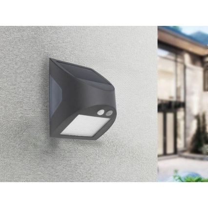 LED Solar Wall Light with Sensor LED/3W/3.7V 3000/4000K 1200 mAh IP54 Anthracite