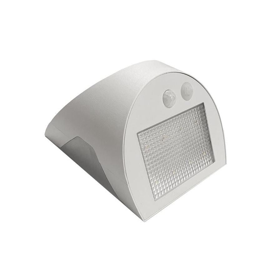 LED Solar Wall Light with Sensor, 3W LED, 3.7V, 3000/4000K, 1200 mAh, IP54, White