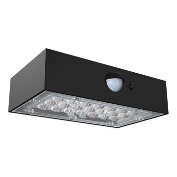 LED Solar wall light with sensor LED/3W/3,7V 3000K/4000K IP65 black