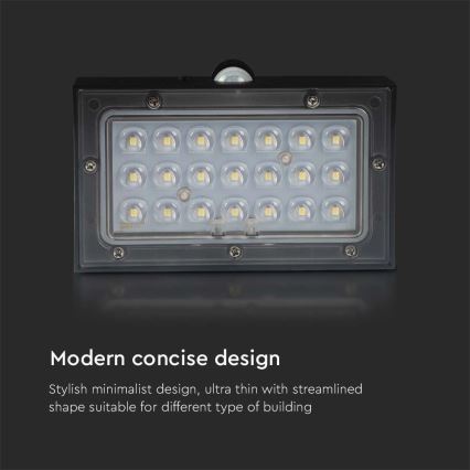 LED Solar wall light with sensor LED/3W/3,7V 3000K/4000K IP65 black