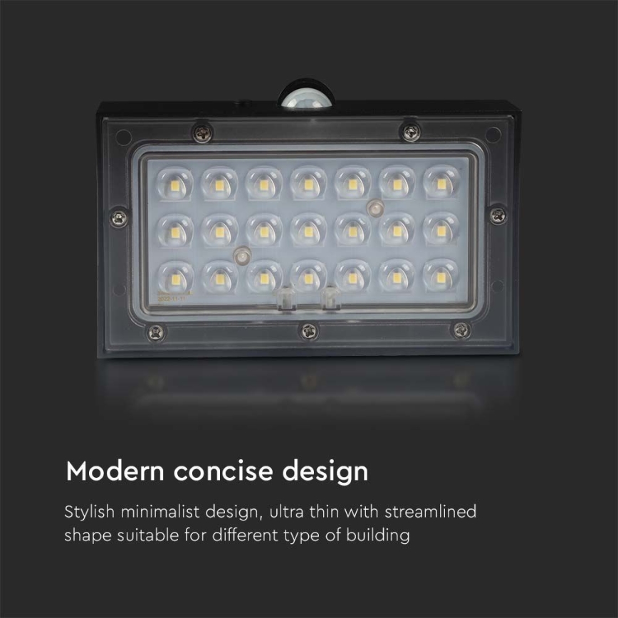 LED Solar wall light with sensor LED/3W/3,7V 3000K/4000K IP65 black