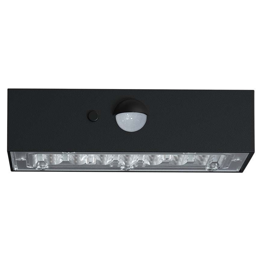 LED Solar wall light with sensor LED/3W/3,7V 3000K/4000K IP65 black