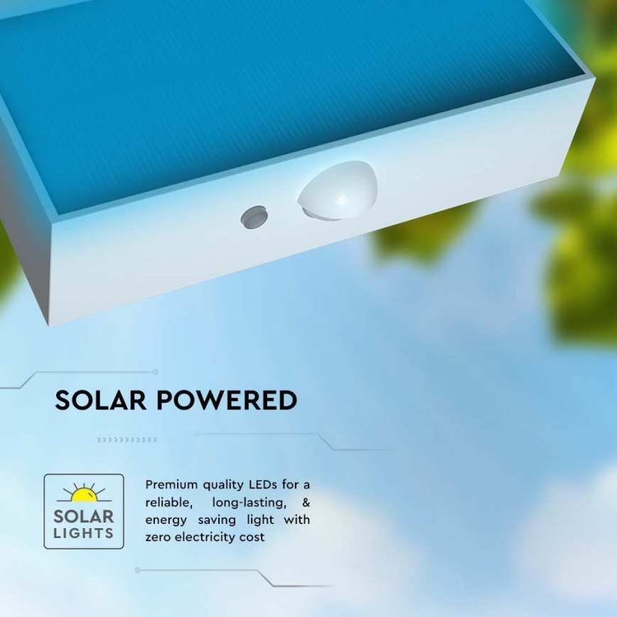 LED Solar wall light with sensor LED/3W/3,7V 3000K/4000K IP65 white