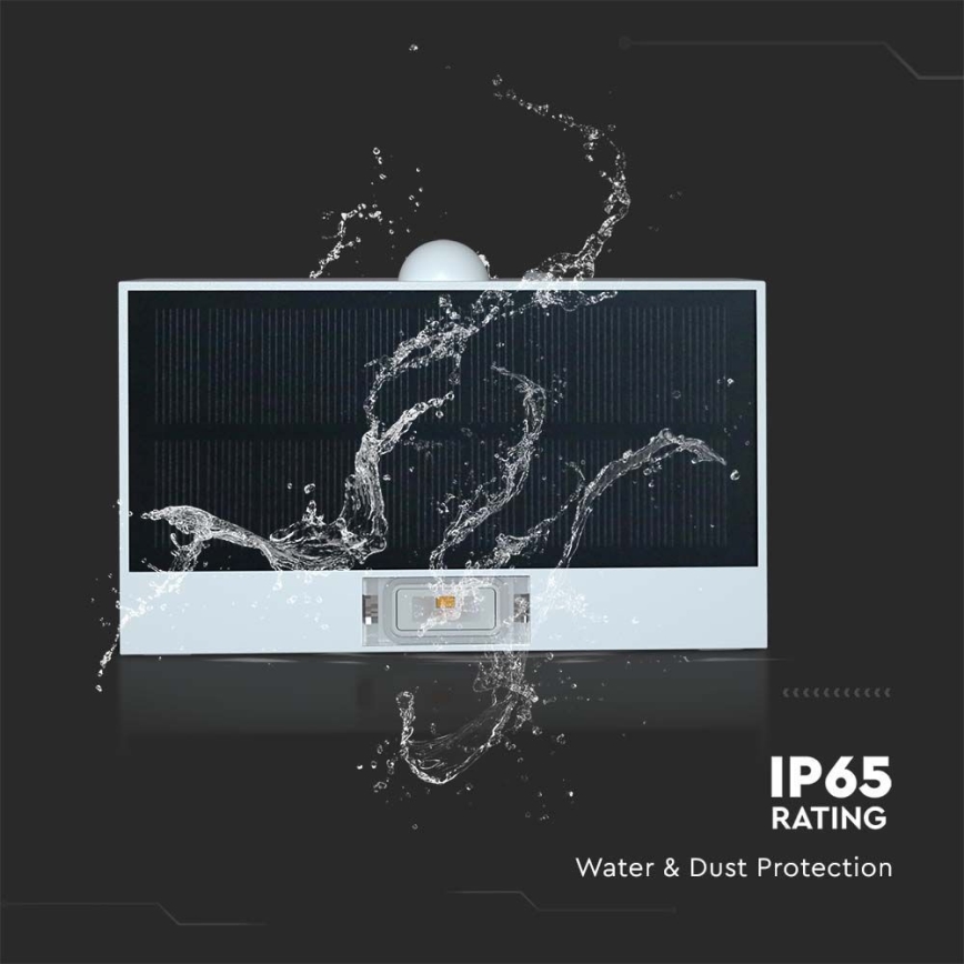 LED Solar wall light with sensor LED/3W/3,7V 3000K/4000K IP65 white