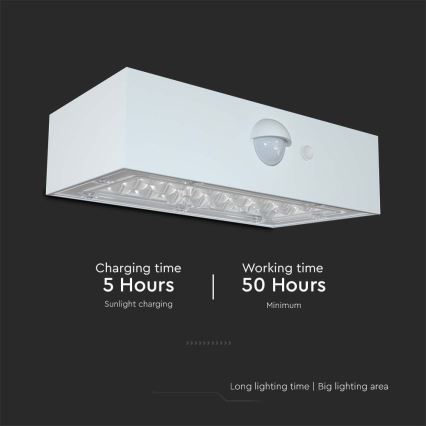 LED Solar wall light with sensor LED/3W/3,7V 3000K/4000K IP65 white