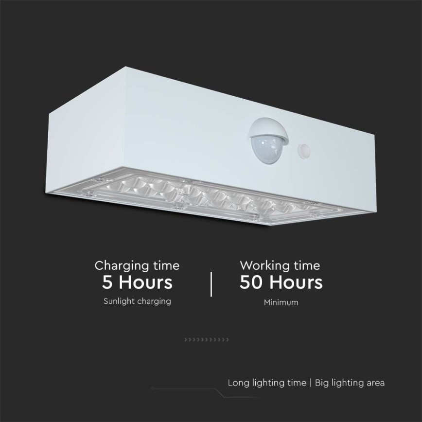 LED Solar wall light with sensor LED/3W/3,7V 3000K/4000K IP65 white