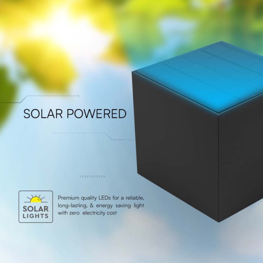 LED Solar wall light with sensor LED/3W/3,7V IP65 4000K black