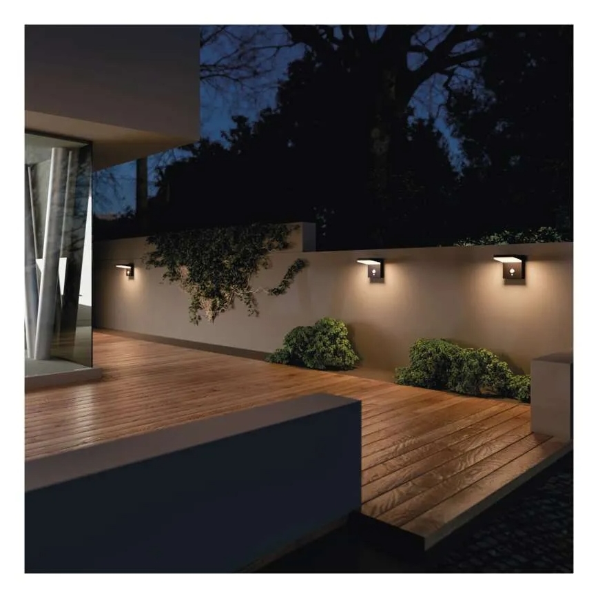 LED Solar wall light with sensor LED/4,4W/3,7V 2200 mAh IP44