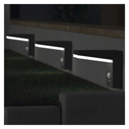 LED Solar wall light with sensor LED/4,4W/3,7V 2200 mAh IP44