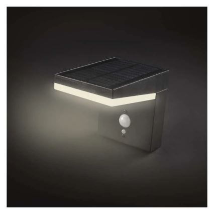 LED Solar wall light with sensor LED/4,4W/3,7V 2200 mAh IP44