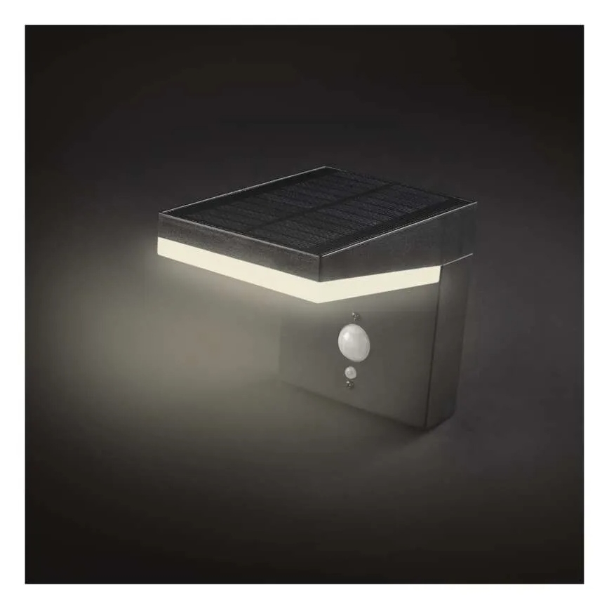 LED Solar wall light with sensor LED/4,4W/3,7V 2200 mAh IP44