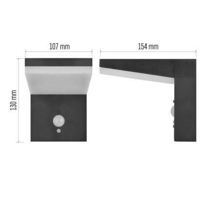 LED Solar wall light with sensor LED/4,4W/3,7V 2200 mAh IP44