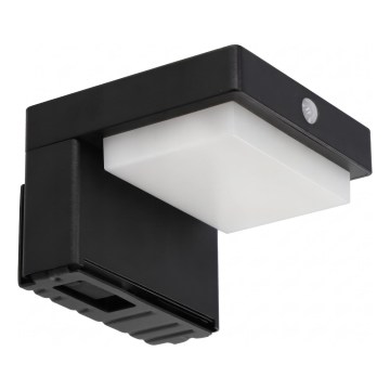 LED solar wall light with sensor LED/5W/3.7V 2000 mAh IP44 black