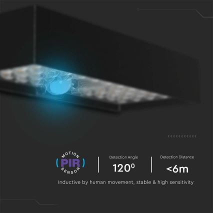 LED Solar wall light with sensor LED/6W/3,7V IP65 4000K black