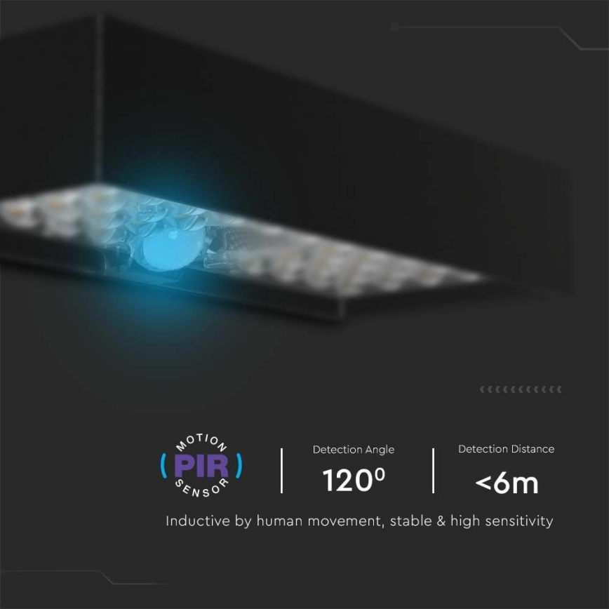 LED Solar wall light with sensor LED/6W/3,7V IP65 4000K black