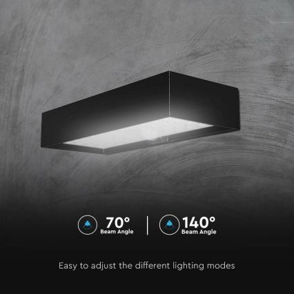 LED Solar wall light with sensor LED/6W/3,7V IP65 4000K black