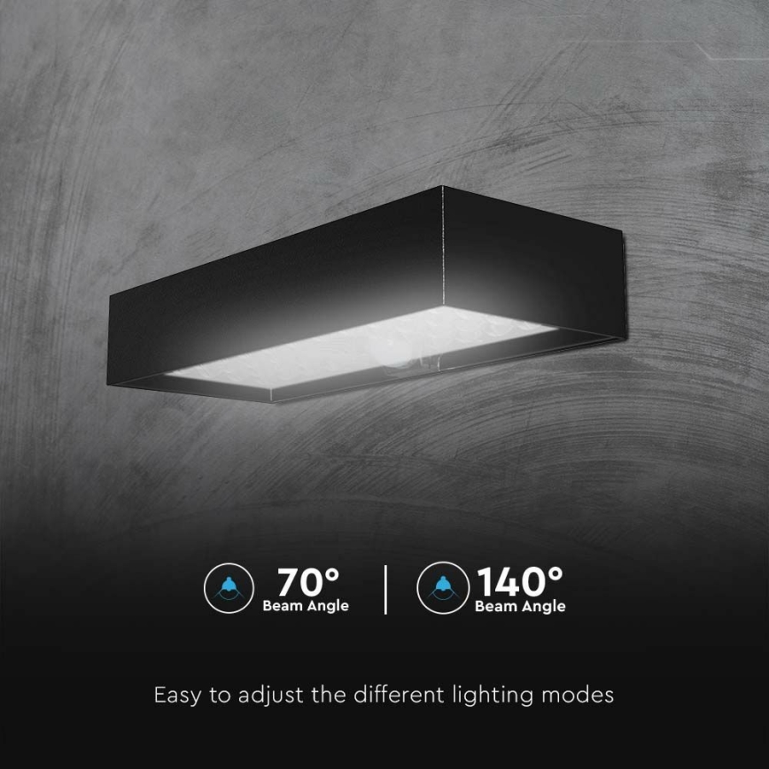 LED Solar wall light with sensor LED/6W/3,7V IP65 4000K black