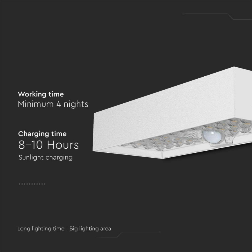 LED Solar wall light with sensor LED/6W/3,7V IP65 4000K white