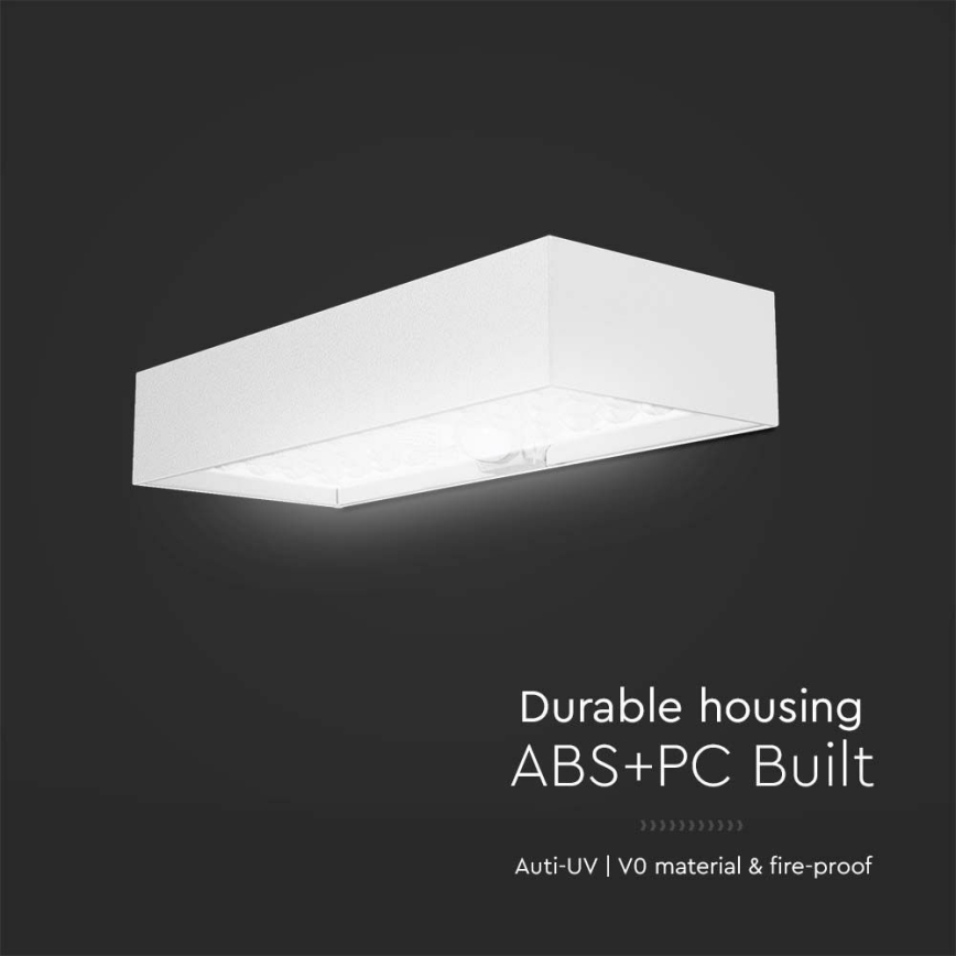 LED Solar wall light with sensor LED/6W/3,7V IP65 4000K white